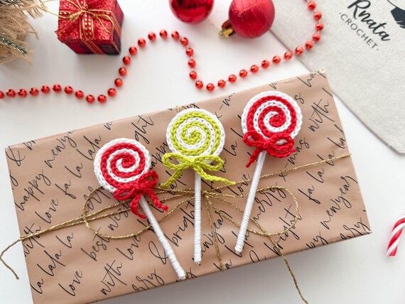 かぎ針編みのクリスマスガーランドオーナメントのパターン：ミニ（PDF