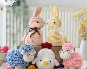 Häkelanleitung für Osterhase, Schaf, Küken & Eier (PDF)