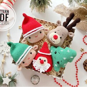 Crochet Christmas Ornaments: Elf, Christmas Tree, Santa and Reindeer /Pattern/PDF/English only/ Christmas gift, Christmas Decoration Toys image 2