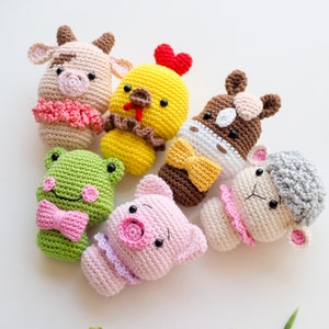 Crochet Mini Toys: Frog, Chick, Sheep, Pig, Horse and Cow /pattern/pdf ...