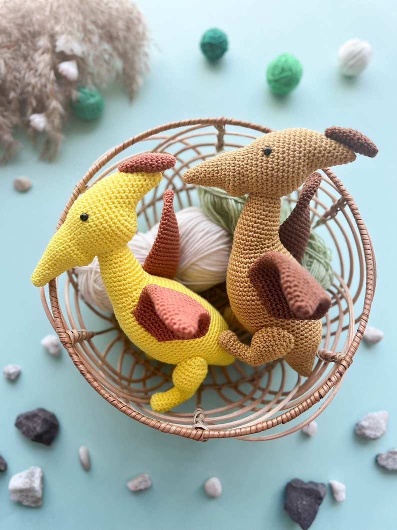 Crochet Dinosaurs: dilophosaurus, pterodactyl, ankylosaurs and triceratops/Pattern/PDF/ English only/ Amigurumi, Dinosaurs, Dinosaurs toys image 5