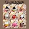 No-Sew Halloween Dumplings Crochet Pattern | Dimple the Dumpling 9-in-1 | Spooky Halloween Keychains PDF product logo