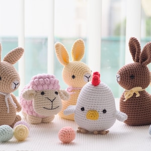 Crochet Easter Decoration: bunnies, sheep's, chick and eggs, Pattern, PDF, English, Easter toys, Amigurumi, Handmade, Easter ornaments