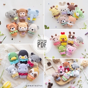 Pacchetto all'uncinetto di 30 mini animali/schema, PDF, solo in inglese/mini animali, mini giocattoli all'uncinetto, giocattoli per bambini, giocattoli per neonati, amigurumi