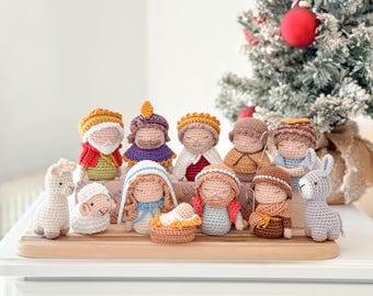 Gehäkelte Krippe mit Tieren | Mini-Weihnachtsdekorationsmuster | Näharm (PDF)