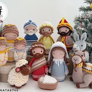 Presepe all'uncinetto: Angelo, Gesù, Maria, Giuseppe, Asino, Pecora, Re Magi, Cammello e Angioletti/Schema, PDF, solo in inglese/Chrisrmas