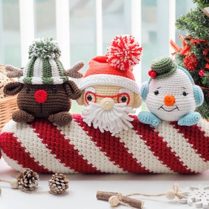 Crochet Christmas Candy with Santa, Snowman and Reindeer/Pattern/PDF/English only/ Amigurumi, Christmas wreath, Christmas decoration