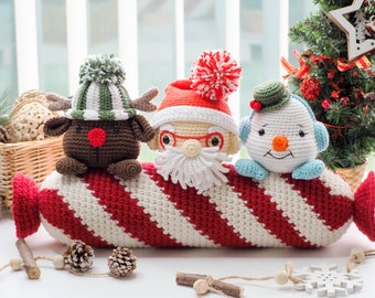 Crochet Christmas Candy Amigurumi Pattern: Santa, Snowman, Reindeer (PDF)