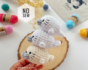 Crochet Seal, Mini Seal, Ocean Animals No-Sew  Pattern (PDF)