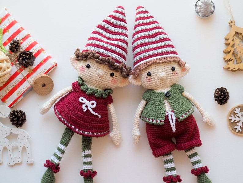 Crochet Christmas Elves Pattern PDF English Amigurumi image 1
