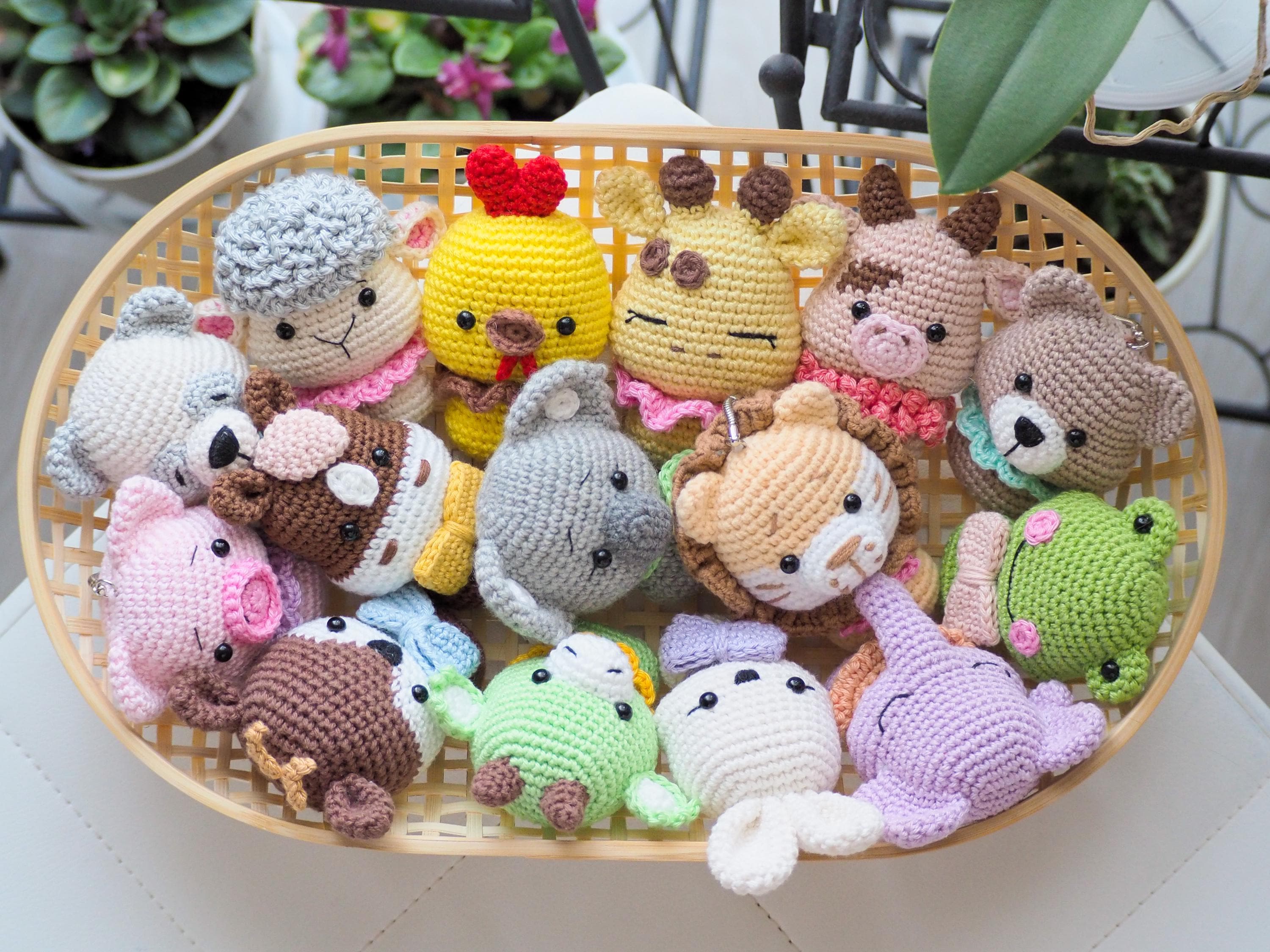 かぎ針編みのミニ動物柄セット：30個のあみぐるみベビーおもちゃ（PDF