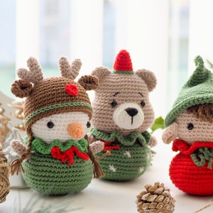 Crochet Christmas Ornaments: Elf, Bear, Fox, Candle and Snowman /Pattern/PDF/English, German only/ Christmas gift, Christmas ornament toys image 3