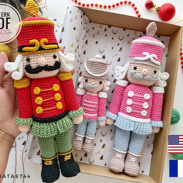 Crochet Christmas Nutcracker Pattern: Small and Large Toy (PDF)