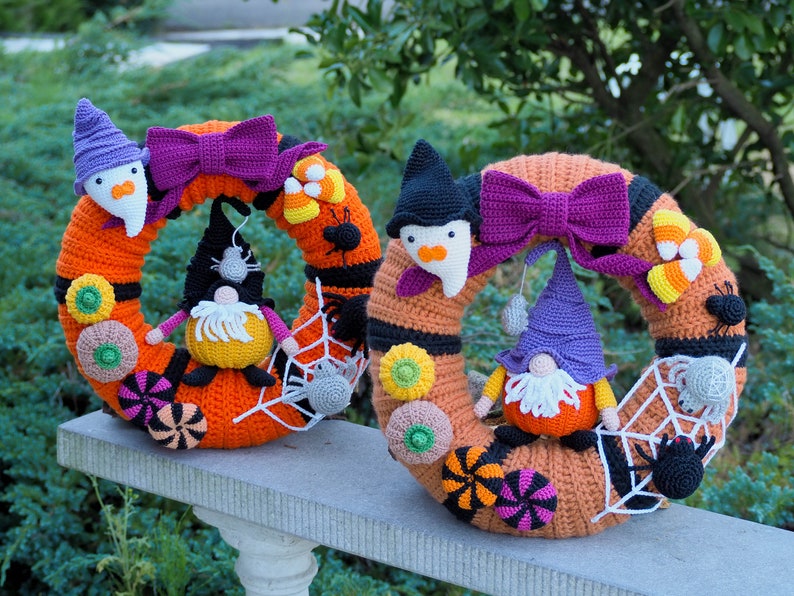 Crochet Halloween Wreath With Toys Pattern PDF English Etsy