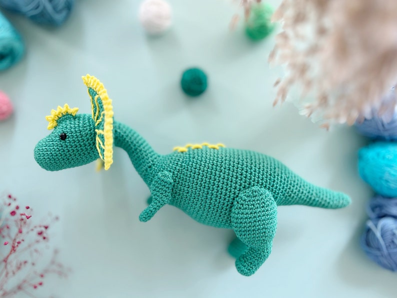 Crochet Dinosaurs: dilophosaurus, pterodactyl, ankylosaurs and triceratops/Pattern/PDF/ English only/ Amigurumi, Dinosaurs, Dinosaurs toys image 8