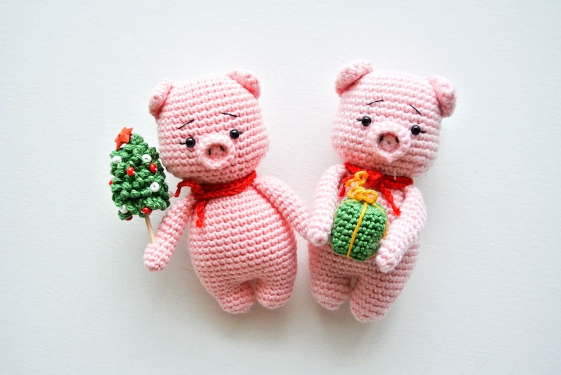 Crochet Christmas Decoration: Santa, Piggi and Gingerbread, Pattern, PDF, English, Amigurumi image 5