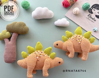 Crochet Stegosaurus/Pattern, PDF, English only/Crochet dinosaurus, Dinosaur Toy, Amigurumi, Baby Toys