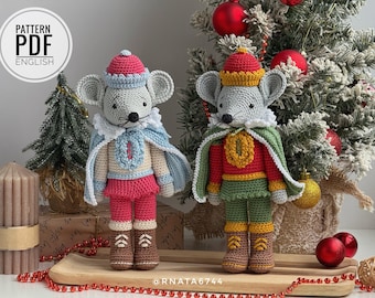 Crochet Christmas Mouse King/Pattern, PDF, English only/King Mouse Toy