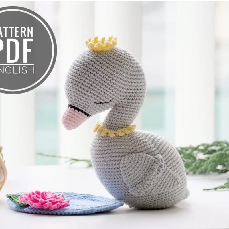 Handmade Crochet Sleeping Swan Toy