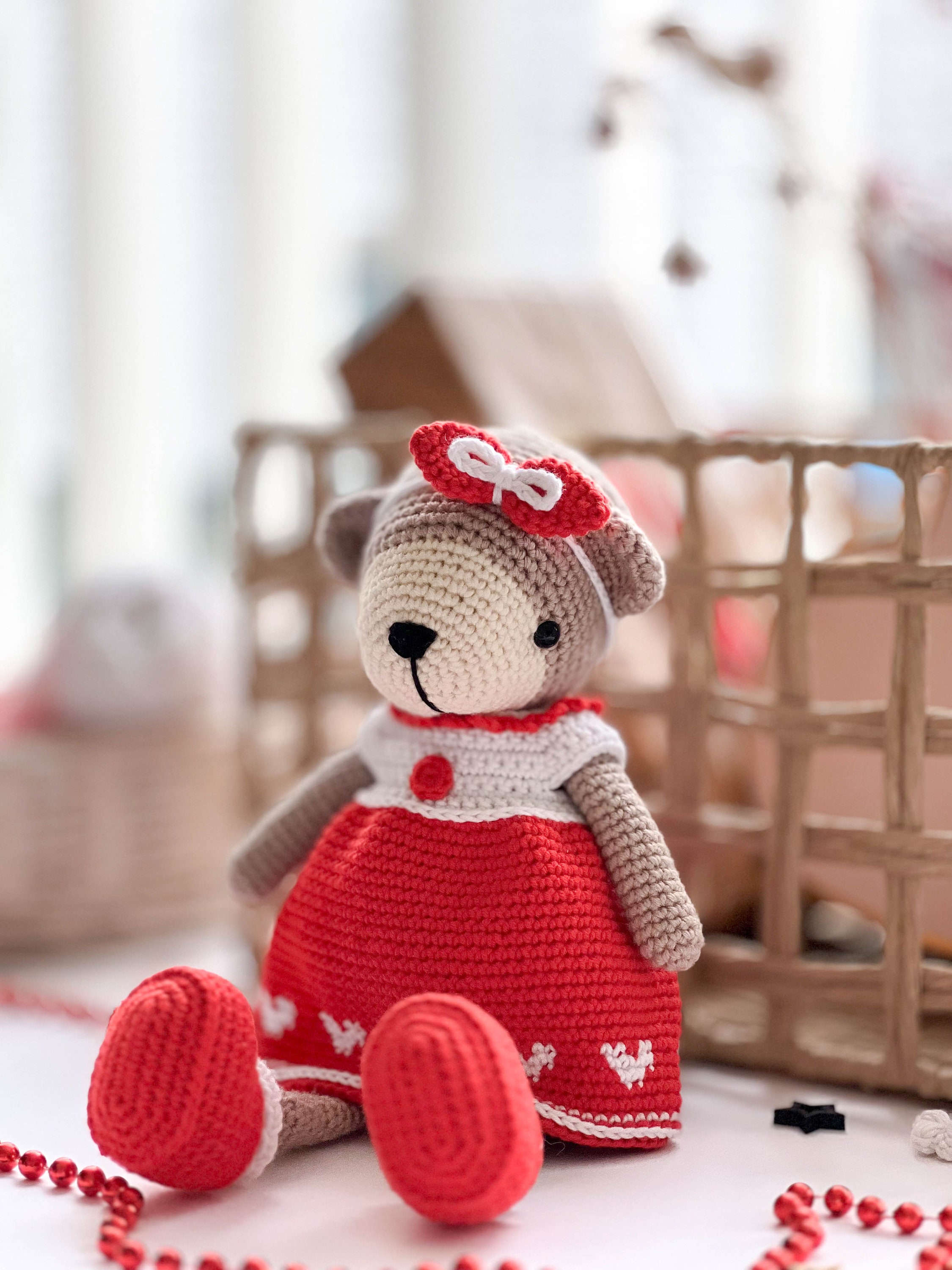 夏祭りくまちゃんカップル♡ あみぐるみ かぎ針編みのクマのカップルのパターン：あみぐるみのボーとベス