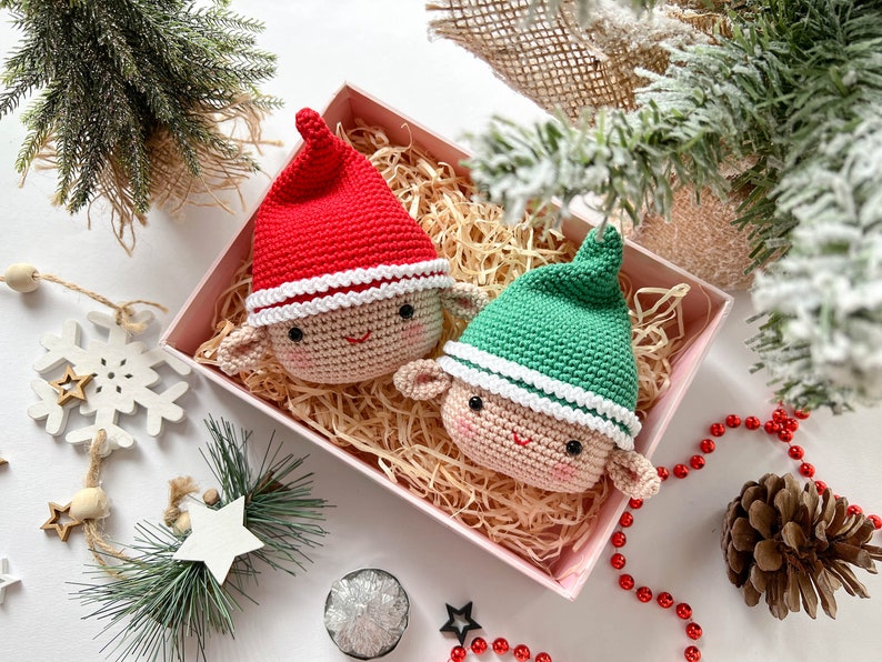 Crochet Christmas Ornaments: Elf, Christmas Tree, Santa and Reindeer /Pattern/PDF/English only/ Christmas gift, Christmas Decoration Toys image 5