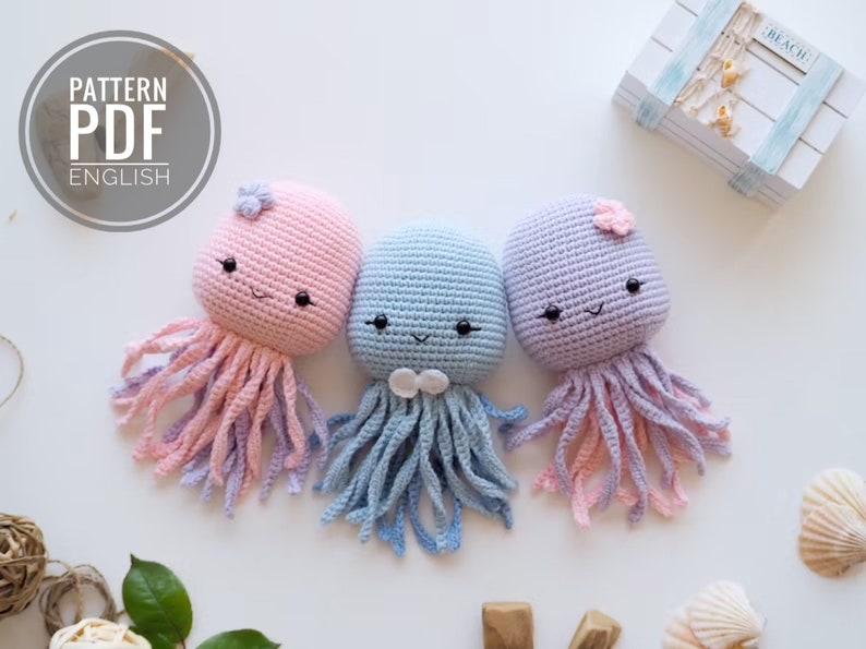 Crochet Octopus /Pattern/PDF/English only/ Amigurumi, Baby toy, Newborn toy, Baby shower, Octopus toy, Sea Animal, Plush Toy, Newborn Toy image 1