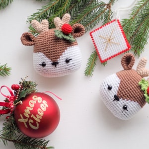 Crochet Christmas decoration: Elf, Santa, Reindeer and Cupcake,/Pattern/ English only/ Amigurumi, Christmas ornaments, Christmas Tree Decor image 4