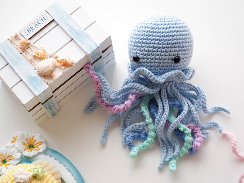 Crochet Jellyfish /Pattern/ PDF/English only/Amigurumi, Crochet Jellyfish, Jellyfish Toy, Newborn Toy, Plush Toy, Amigurumi image 10