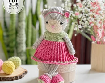 Kitty Amigurumi Häkelanleitung, Katzenspielzeug (PDF)