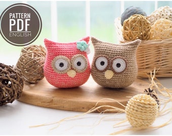 Häkelanleitung für eine Eulenfamilie: Mama und Baby Amigurumi (PDF)