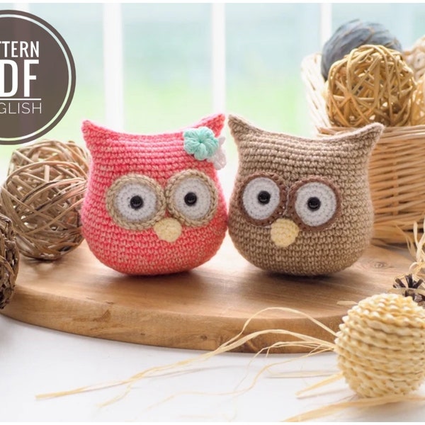 Famille de chouettes au crochet : maman et bébé /Modèle/PDF/Anglais seulement/ Patron de chouette au crochet, Amigurumi chouette, Patron de chouette au crochet, Amigurumi