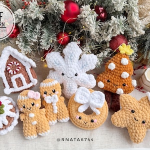 Patrón de decoración navideña de jengibre a crochet (PDF)