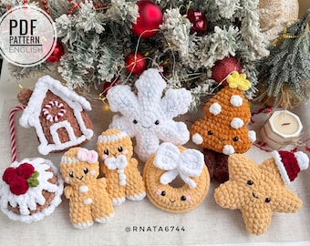Patrón de decoración navideña de jengibre a crochet (PDF)