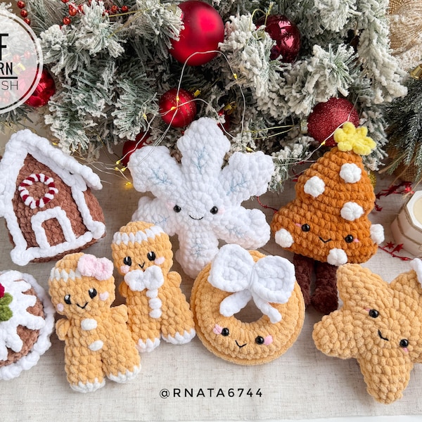 Crochet Christmas Gingerbread Toys, Decor Pattern (PDF)