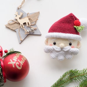 Crochet Christmas decoration: Elf, Santa, Reindeer and Cupcake,/Pattern/ English only/ Amigurumi, Christmas ornaments, Christmas Tree Decor image 8