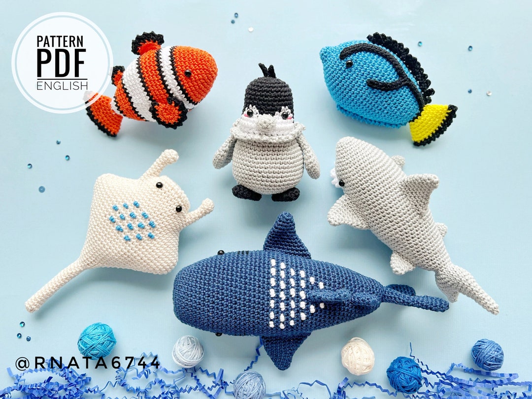 ハンドメイド　編みぐるみ　置物　インテリア　かぎ針編み　海の生き物 かぎ針編み海洋生物可愛い過ぎる風船魚フウセンウオ編みぐるみ