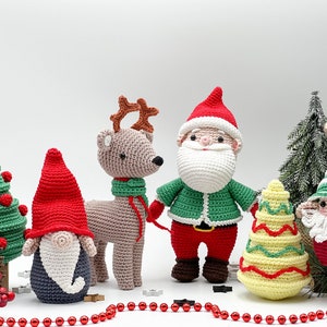 Crochet set of Christmas toys: Santa, Gnomes, Reindeer and Trees/Pattern/PDF/English only/ Christmas toys, Christmas decor, Christmas gifts