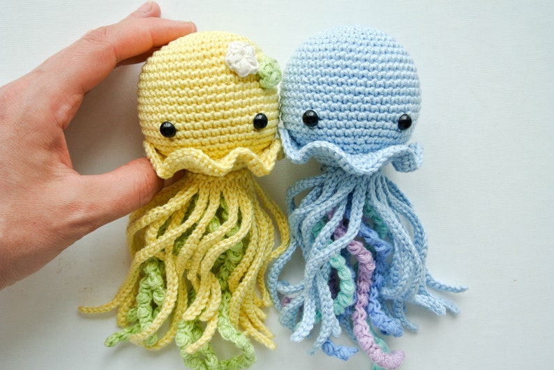 Crochet Jellyfish /Pattern/ PDF/English only/Amigurumi, Crochet Jellyfish, Jellyfish Toy, Newborn Toy, Plush Toy, Amigurumi image 4