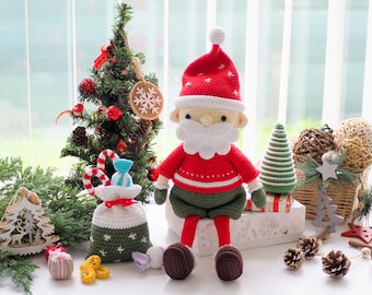 Patrón de Papá Noel a crochet: Juguete navideño (PDF)