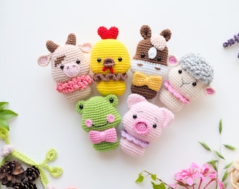 かぎ針編みのミニ動物柄セット：30個のあみぐるみベビーおもちゃ（PDF