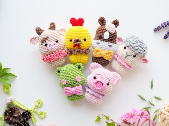 Buy Crochet Mini Toys: Frog, Chick, Sheep, Pig, Horse and Cow