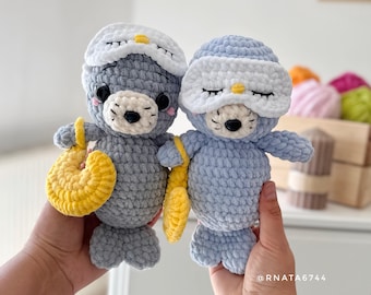 Patrón de ganchillo para foca con antifaz para dormir (PDF)