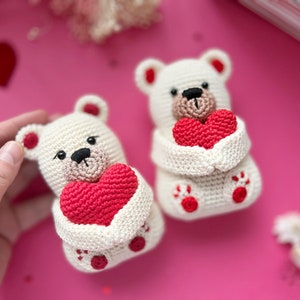 Crochet Valentines Bear /Pattern/PDF/English only/ Valentines toy, Valentines Bear, Amigurumi, Crochet Bear with Heart image 3