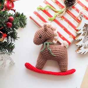 Crochet Christmas decoration: Rocking Horse, Reindeer, Penguin and Angel/Pattern/PDF/ English only/ Christmas ornaments, Christmas Amigurumi image 5