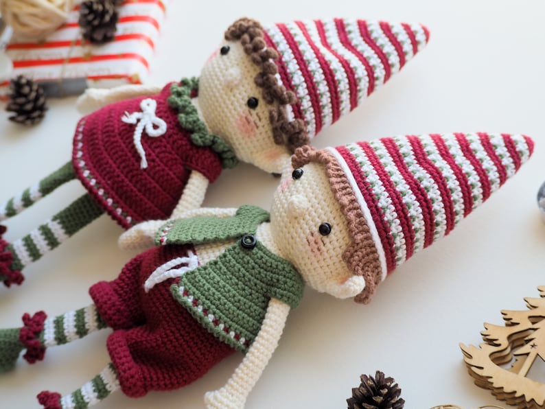 Crochet Christmas Elves Pattern, Christmas Doll (PDF) image 9