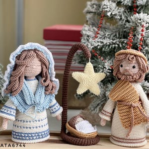 Crochet Nativity Scene Pattern – Mary, Joseph & Baby Jesus (PDF) - Etsy