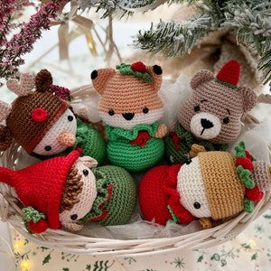 Crochet Christmas Ornaments: Elf, Bear, Fox, Candle and Snowman /Pattern/PDF/English, German only/ Christmas gift, Christmas ornament toys image 10