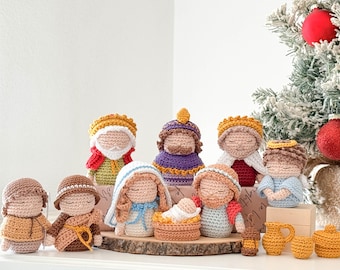 Crochet Nativity Scene: Mini, Christmas Decoration Low-Sew Pattern (PDF)