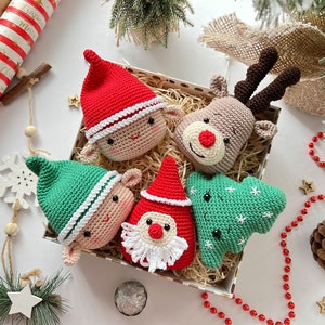 Crochet Christmas Ornaments: Elf, Christmas Tree, Santa and Reindeer /Pattern/PDF/English only/ Christmas gift, Christmas Decoration Toys image 3