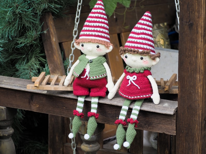 Crochet Christmas Elves Pattern, Christmas Doll (PDF) image 7
